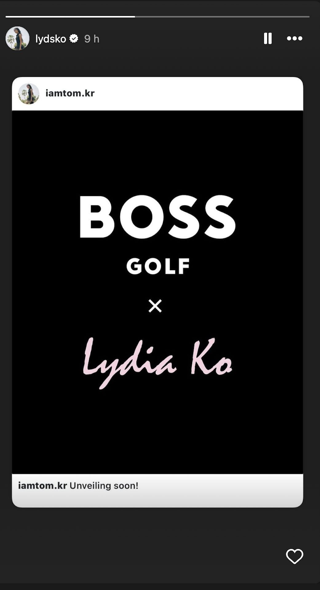 Lydia Ko announces new partnership (Image via Instagram @lydsko)